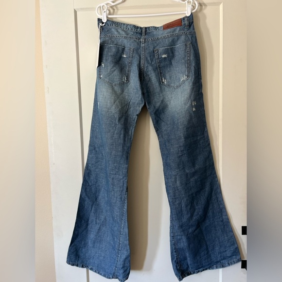 One Teaspoon Flare Wide Leg Jeans Distressed AU size 26 Westenders Blue - Picture 2 of 6